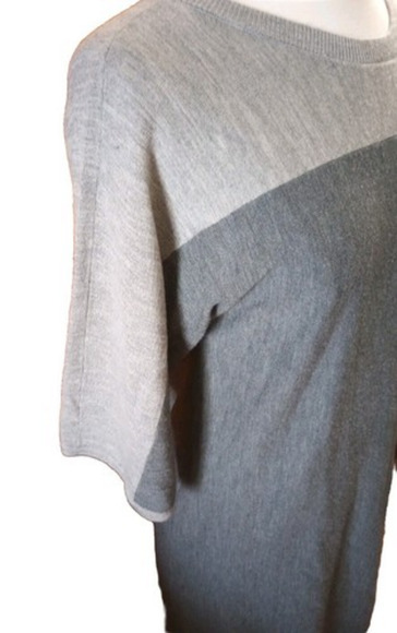 Talbots Merino Wool Dress Sz S Petite Grey Colorblock Sweater Dress Knee Length - Picture 7 of 9